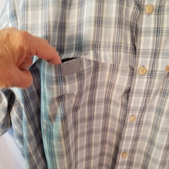 GH Bass Earth Button-up shirt Men's XXL/TTG Blue Plaid Short Sleeve Breathable - Picture 6 of 9